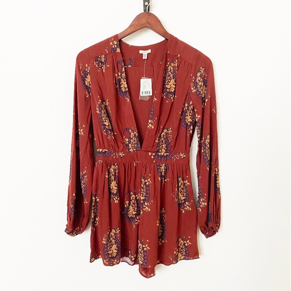 Urban Outfitters Ecote Long Sleeve Floral Romper